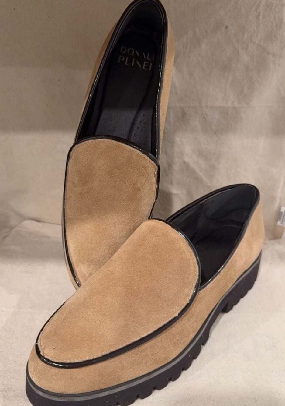 Donald Pliner Tan Suede Lug Sole Loafers